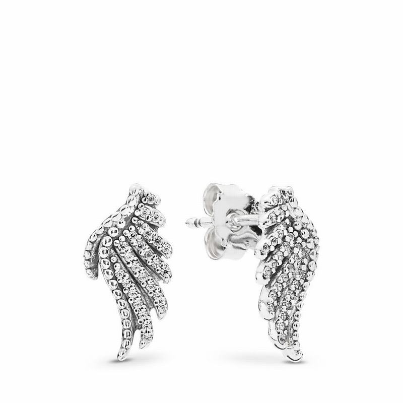 Pandora Australia Majestic Feathers Stud Earrings - Sterling Silver | ZQJAPY984